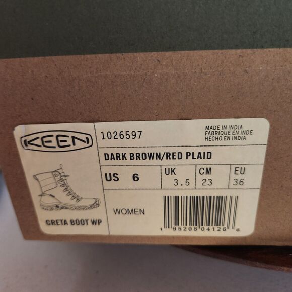 Keen Greta Boot – Women’s 6, Waterproof, Brown/Red Plaid, Euro 36 - Picture 3 of 12